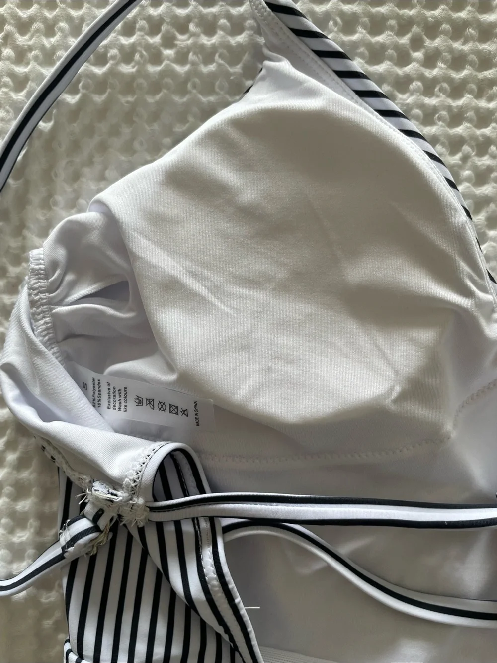 Black & White Striped One-Piece Swimsuit
